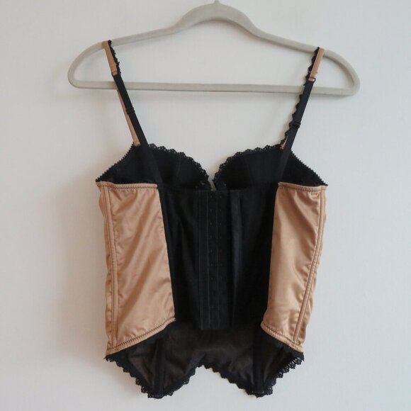 VICTORIA'S SECRET VERY SEXY Gold Black Lace Bustier Bra Goth Fairy - Size 34B - Picture 9 of 15